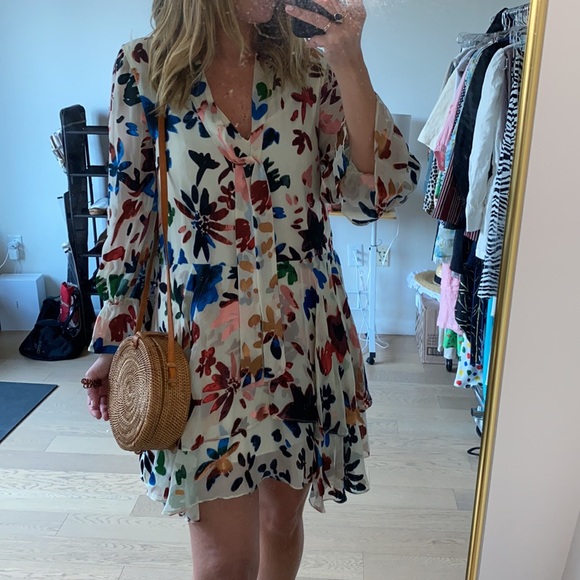 NWT Alice + Olivia Mini dress burn velvet with tie - Picture 10 of 10